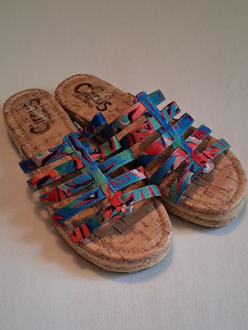 Circus By Sam Edelman With Colorful Straps sz8 (*missing 1 Strap On Each Shoe)